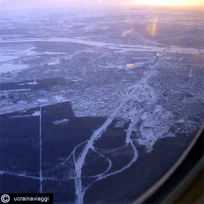 Dall'aereo, Kiev in inverno